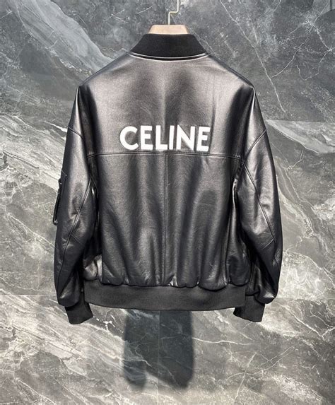 Celine leather bomber jacket